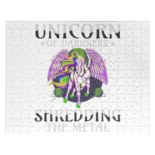 Goth Rock Satan Unicorn Festivals Death Metal Jigsaw Puzzles