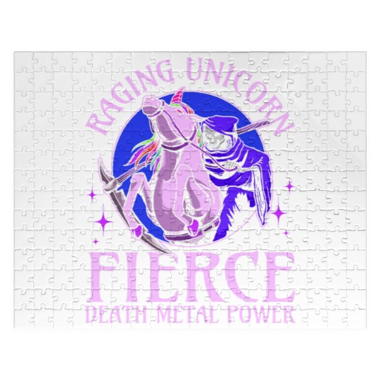 Goth Rock Satan Unicorn Festivals Death Metal Jigsaw Puzzles