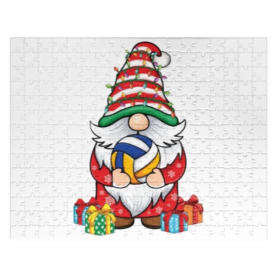Cute Gnomes Volleyball Lover Christmas Gnome Jigsaw Puzzles