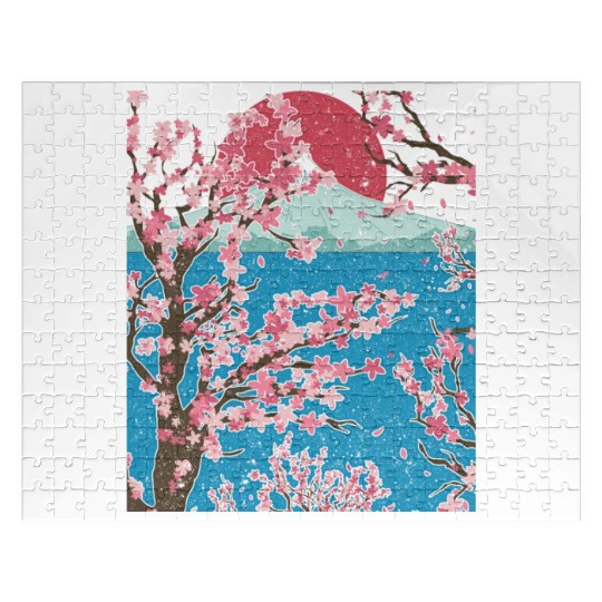 Japan cherry blossom gift sunset sakura Jigsaw Puzzles