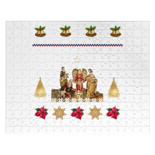 Polish Wesolych Swiat Nativity Scene Jesus Born Jigsaw Puzzles