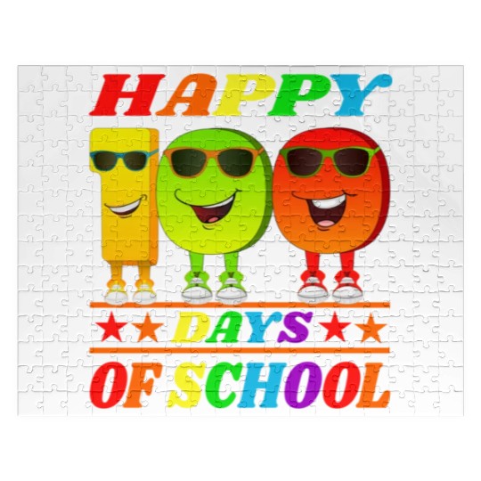 100 days of school green triceratops Jigsaw Puzzles