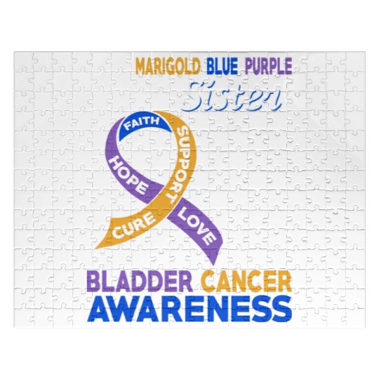 I Wear Marigold Blue Purple For My Sister Bladder Jigsaw Puzzles
