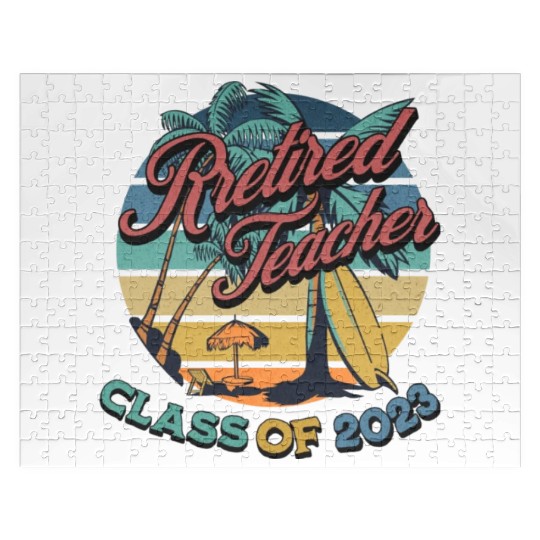 Vintage Retirement Retired Teacher Class Of 2023 Jigsaw Puzzles