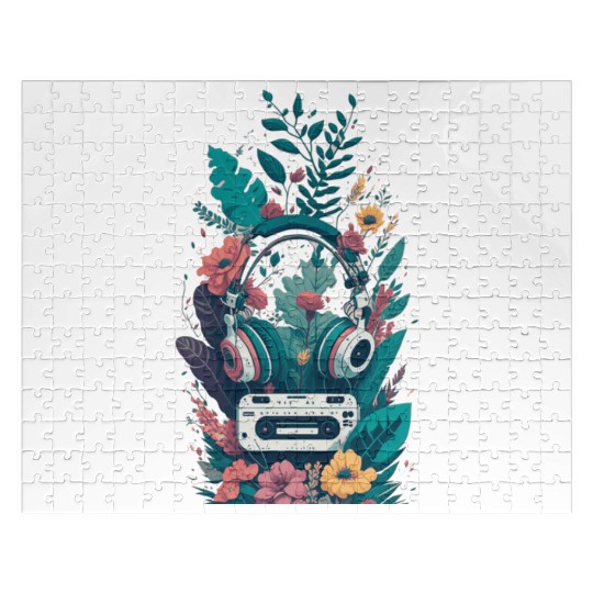 Old School Sound Vintage Style Vibes Jigsaw Puzzles