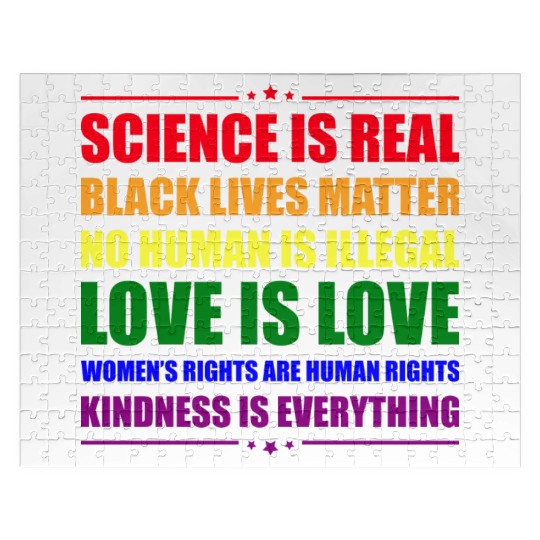 Science Is Real Kindness Is Everything Jigsaw Puzzles