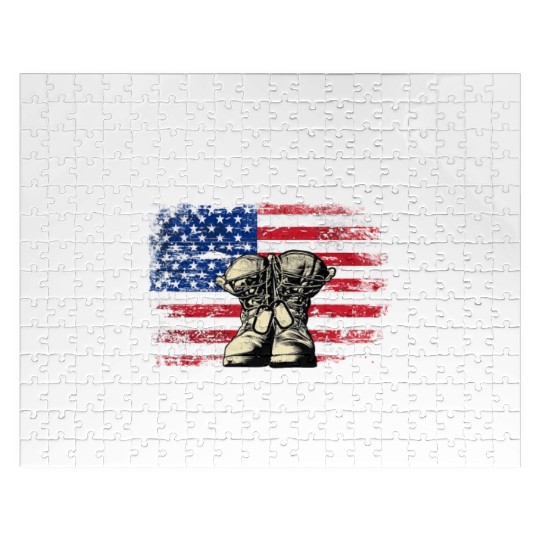 US Army DD-214 American Flag Jigsaw Puzzles
