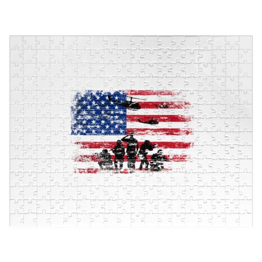 US Army Veteran American Veteran Flag Jigsaw Puzzles