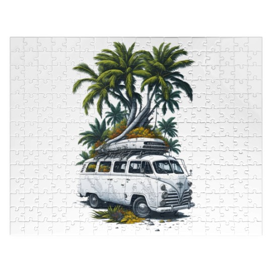 Travel Car caravan Summer Coco Tree Jigsaw Puzzles
