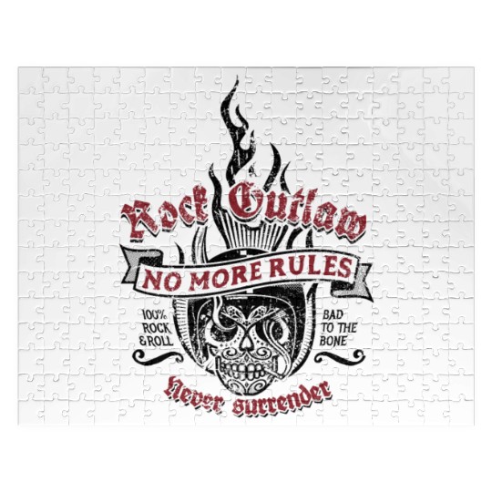 Rock Outlaw - No More Rules - Never surrender Jigsaw Puzzles