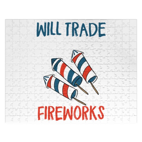 Will Trade Brother For Fireworks Funny 4th Of July Jigsaw Puzzles