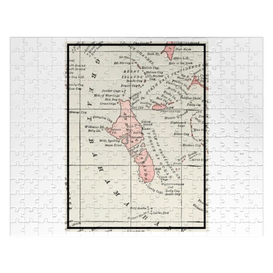 Vintage Andros Island Bahamas Map Jigsaw Puzzles