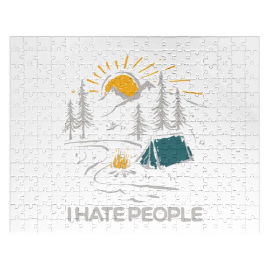 I Hate People Funny Camping Jigsaw Puzzles