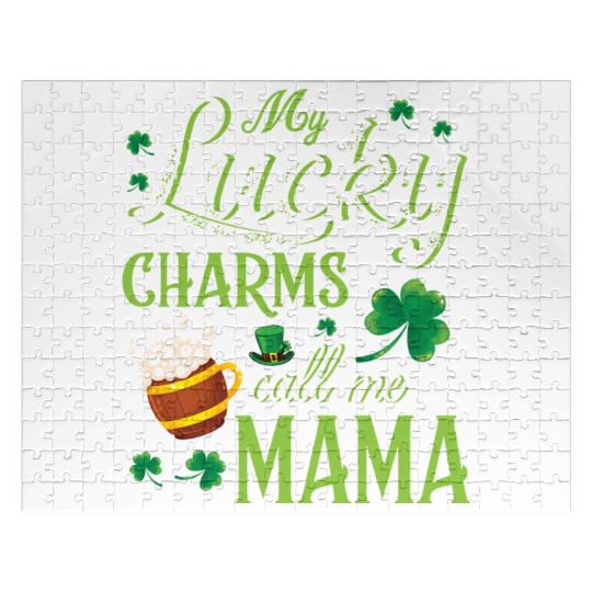 Saint Patrick Beer Shamrocks My Lucky Charms Call Jigsaw Puzzles