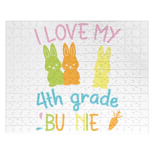I Love My 4th Grade Bunnies Happy Easter Day To Me Jigsaw Puzzles