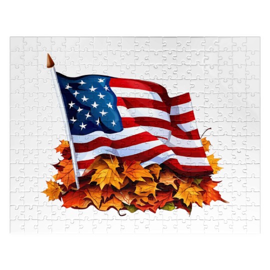 Autumn flag of the United States Jigsaw Puzzles