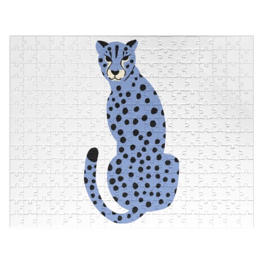 Spotted Blue Cheetah Jigsaw Puzzles