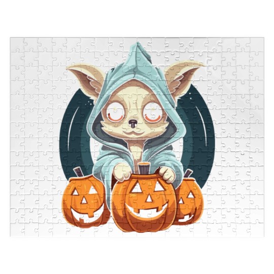 Chihuahua Halloween Puppy Trick Or Treat Dog Lover Jigsaw Puzzles