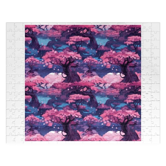 Anime Euphoria: Fantasy Cherry Blossom Dreamscape Jigsaw Puzzles