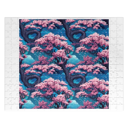 Anime Euphoria: Fantasy Cherry Blossom Dreamscape Jigsaw Puzzles