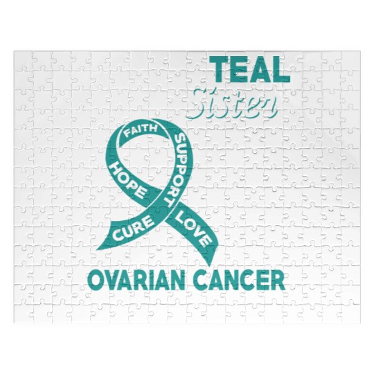 I Wear Teal For My Sister Ovarian Cancer Awareness Jigsaw Puzzles
