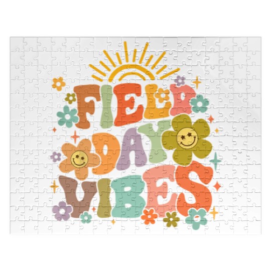 Field Day Vibes Summer Teacher Last Day Of School Jigsaw Puzzles