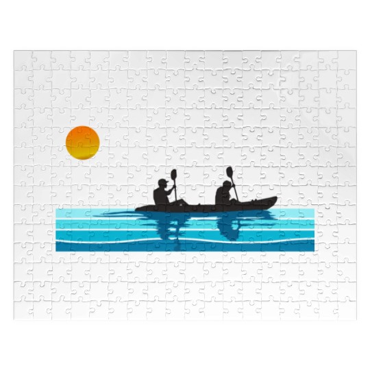 Just Row With It Kayak Retro Jigsaw Puzzles