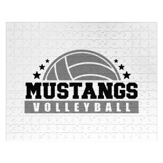 Mustangs Volleyball Coach Sports Team Spirit Wear Jigsaw Puzzles