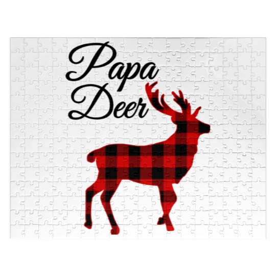 Buffalo Plaid Christmas Deer Jigsaw Puzzles