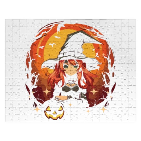 Anime Halloween Kawaii Trick Or Treat Spooky Manga Jigsaw Puzzles