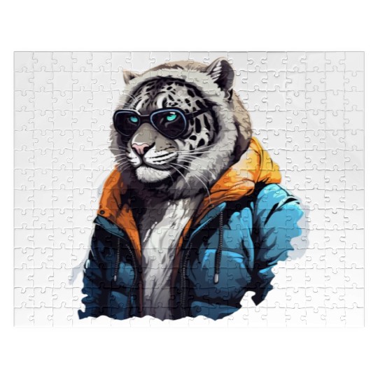 Street Style Snow Leopard | Leopard Lovers Jigsaw Puzzles