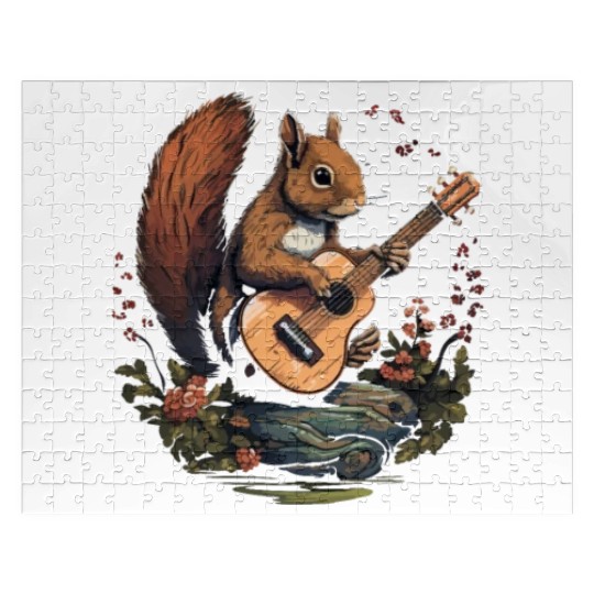 Squirrel playing a guitar Jigsaw Puzzles