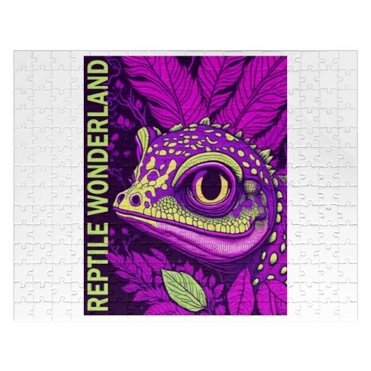 Psychedelic Reptile Wonderland Retro Designs 10 Jigsaw Puzzles