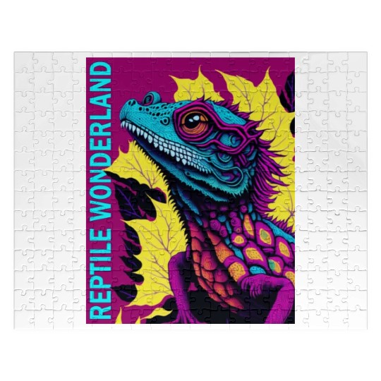 Psychedelic Reptile Wonderland Retro Designs 6 Jigsaw Puzzles