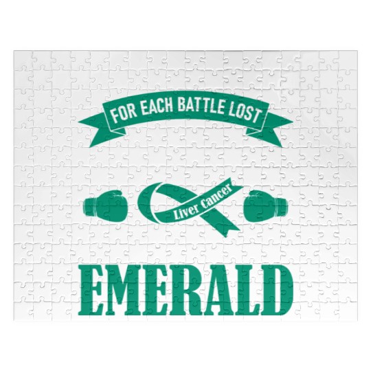 I Proudly Wear Emerald Liver Cancer Jigsaw Puzzles