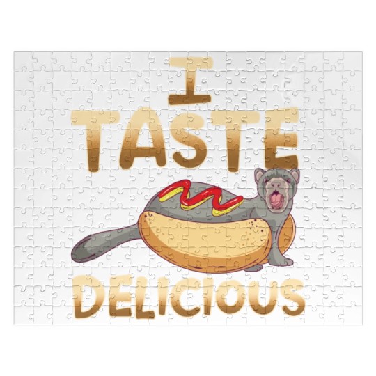I Taste Delicious Ferret Mom Dad Funny Ferrets Jigsaw Puzzles