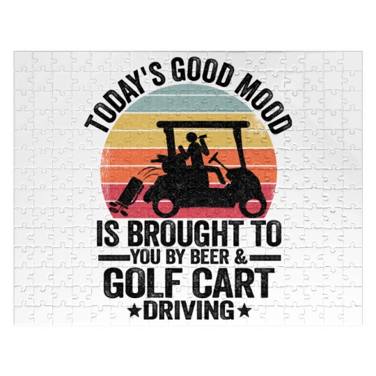 Beer Golf Cart Funny Golfer Vintage Golfing Quotes Jigsaw Puzzles