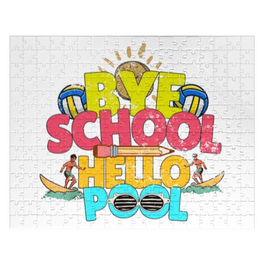 Bye School Hello Pool Last Day Of School Teacher Jigsaw Puzzles