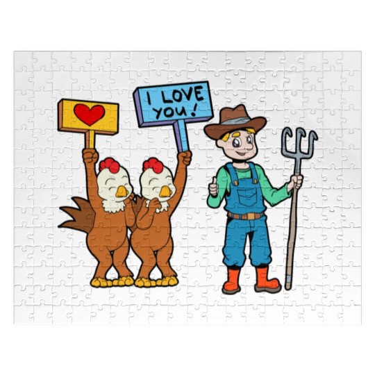 Chickens Love The Farmer Chicken Farmer Jigsaw Puzzles