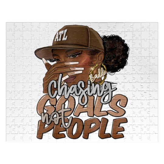 Chasing Goals Not People Black Woman Black Queen Jigsaw Puzzles