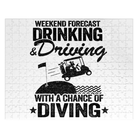 Drinking Driving Diving Beer Golf Cart Funny Jigsaw Puzzles