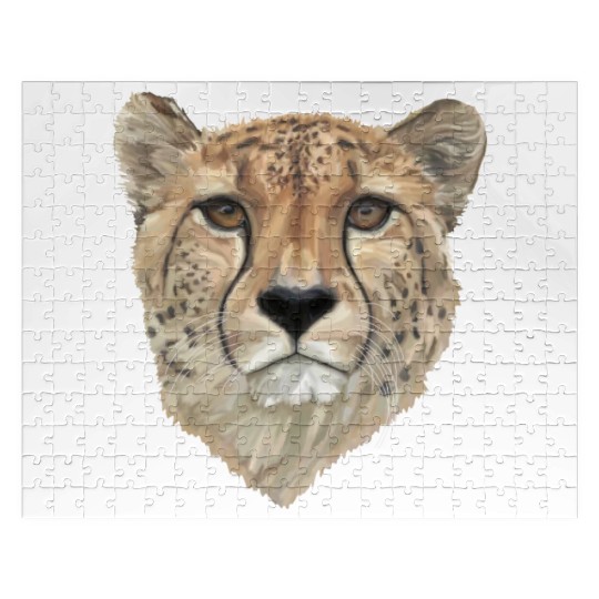 Watercolor Cheetah Portrait Jigsaw Puzzles