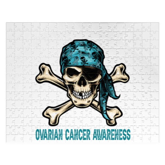 I Wear Teal For Ovarian Cancer Awreness Pirate Jigsaw Puzzles