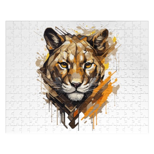 Graffiti Style Mountain Lion | Mountain Lion Lover Jigsaw Puzzles