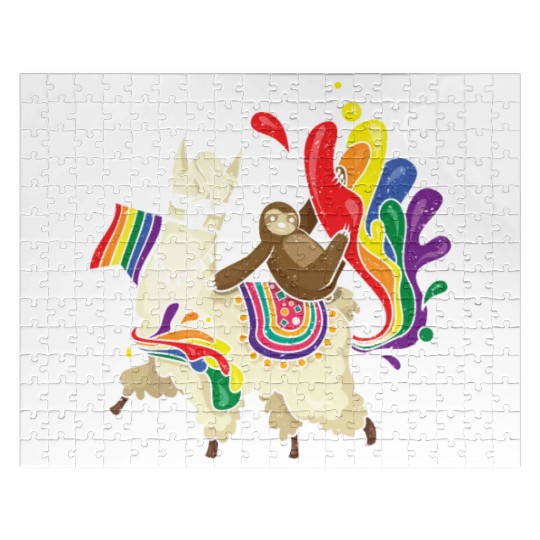 Llama Equality Gay LGBTQ Rainbow LGBT Pride Month Jigsaw Puzzles