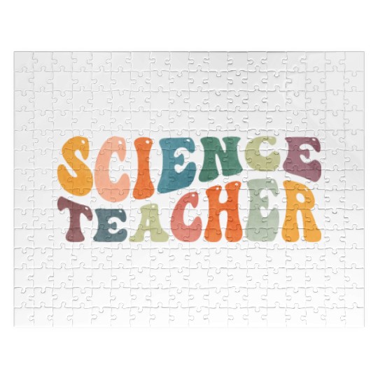 Groovy Science Teacher Scientist Teaching Jigsaw Puzzles