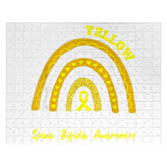 Spina Bifida Awareness Rainbow I Wear Yellow For Jigsaw Puzzles