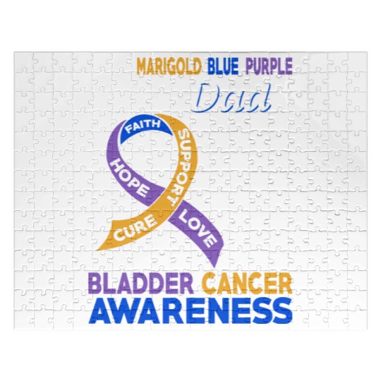 I Wear Marigold Blue Purple For My Dad Bladder Jigsaw Puzzles
