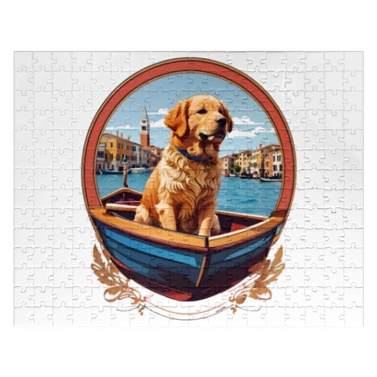 Golden Retriever's Venice Voyage Jigsaw Puzzles