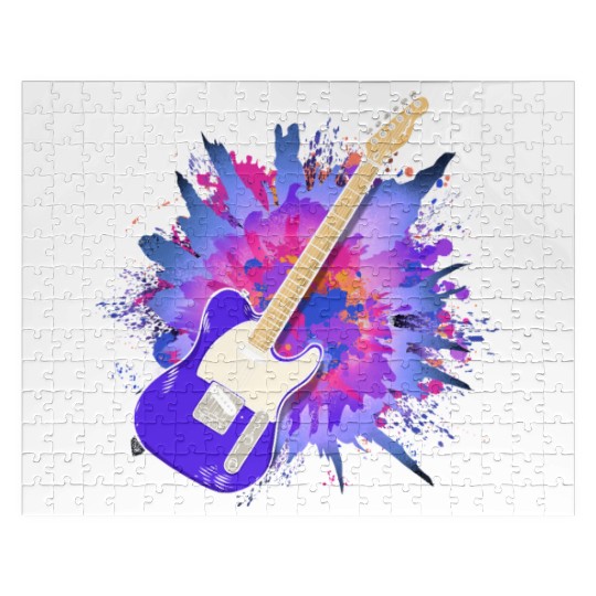 Paint Decor Music Lover Musician Guitarist Guitar Jigsaw Puzzles